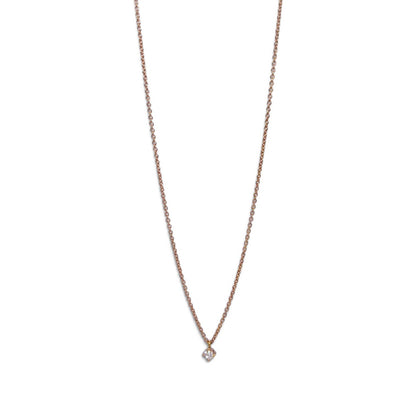 Girocollo punto luce in oro rosa 18 kt con diamante 0,10 ct - Gioielli Pavan