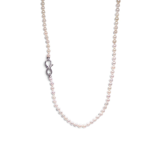 Girocollo di perle keshi con chiusura in oro bianco 18 kt e diamante - Gioielli Pavan