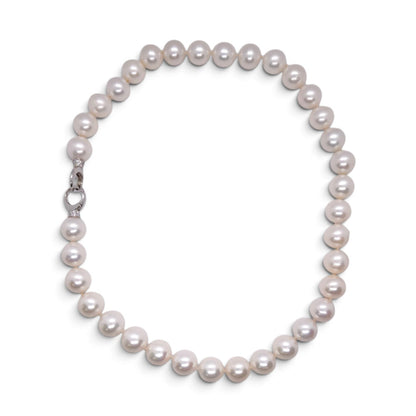 Collana di perle d’acqua dolce 11,5–12 mm in argento 925
