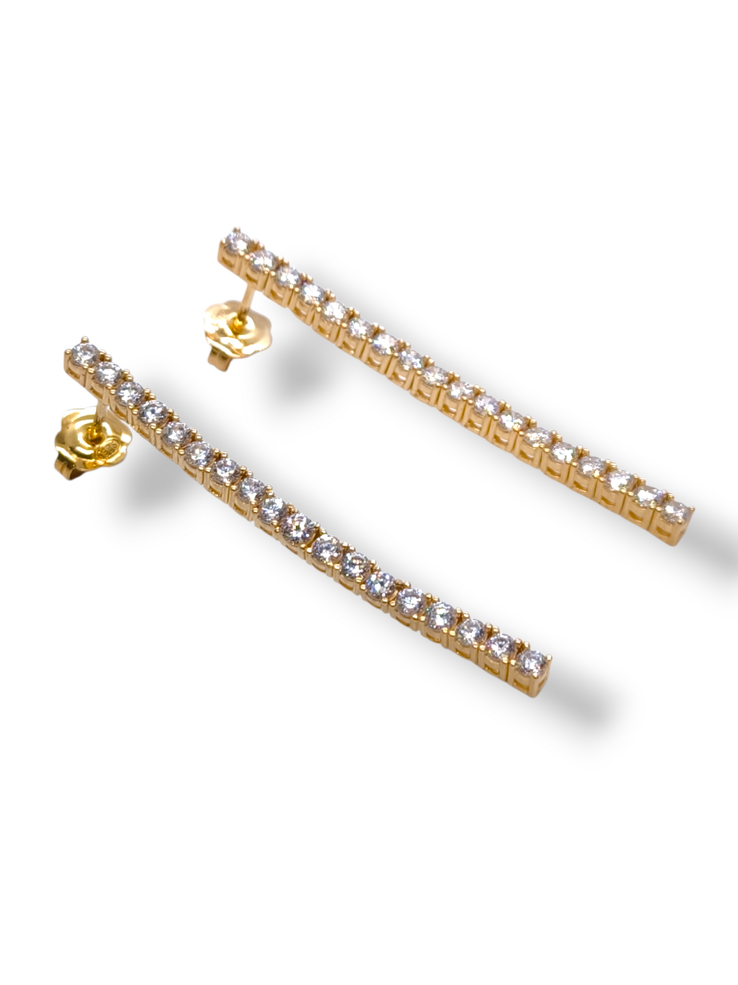 Orecchini Orecchini Tennis in Argento 925 Dorato con Zirconi - Gioielli Pavan