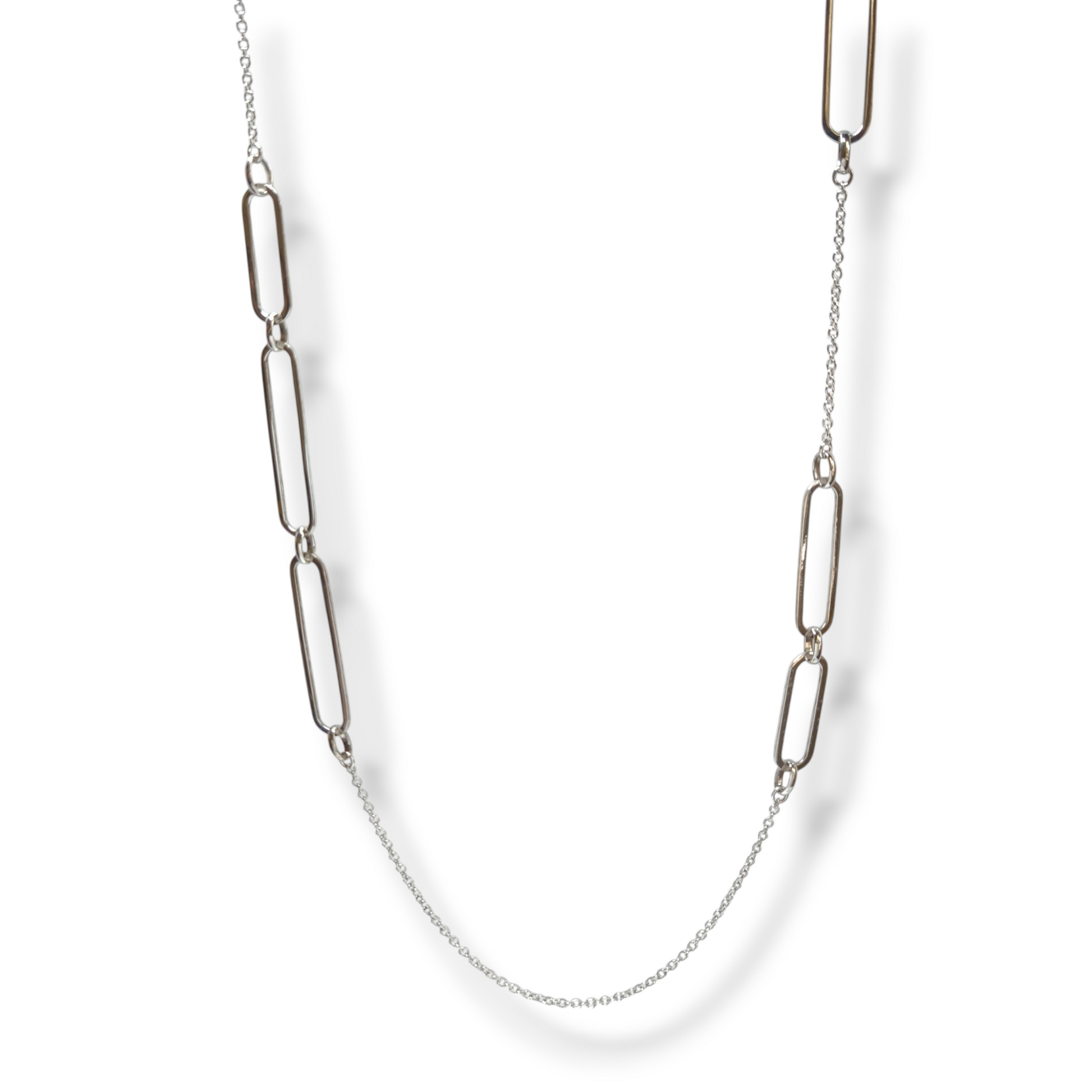 Collane Collana lunga in argento maglie geometriche rettangolari - Gioielli Pavan