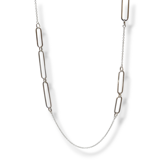 Collane Collana lunga in argento maglie geometriche rettangolari - Gioielli Pavan