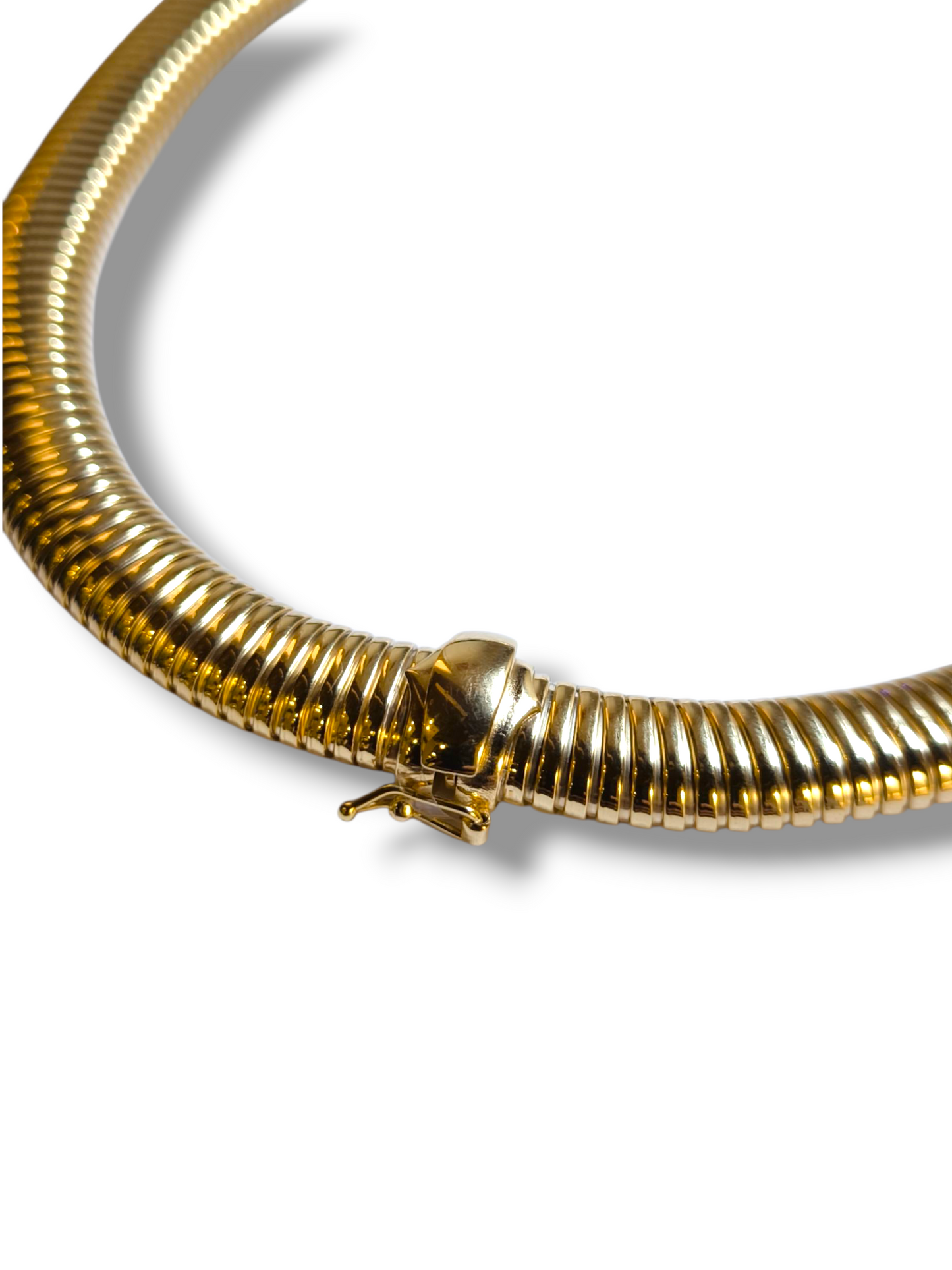 Girocollo Girocollo in argento dorato semirigido maglia tubo gas sezione da 1,5 cm - Gioielli Pavan