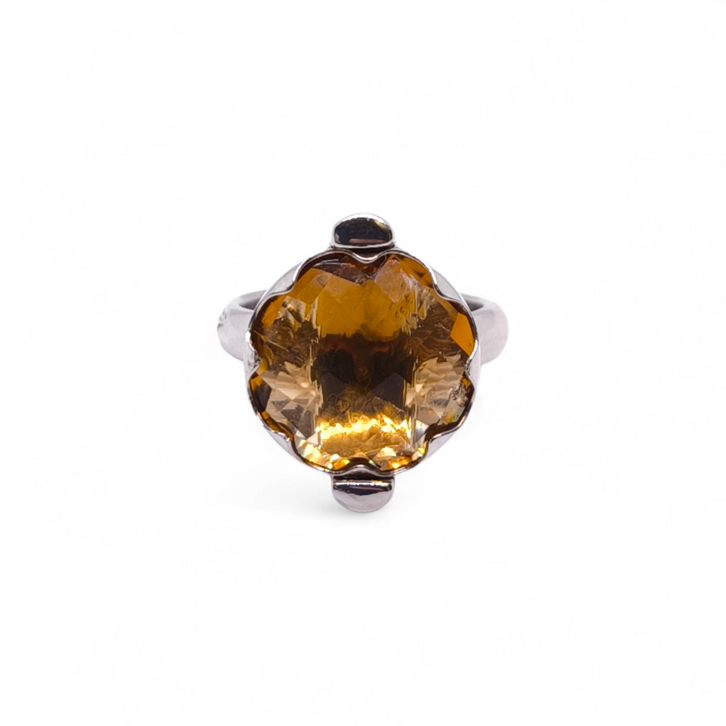 Anello Anello in Argento 925 con Quarzo Citrino Taglio Briolet - Gioielli Pavan