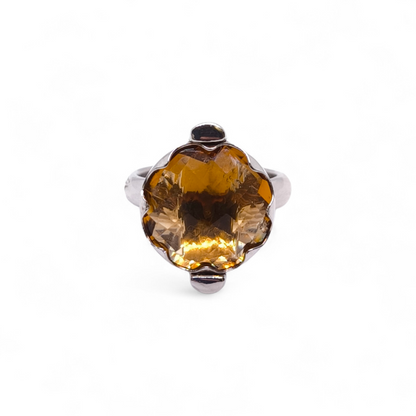 Anello Anello in Argento 925 con Quarzo Citrino Taglio Briolet - Gioielli Pavan