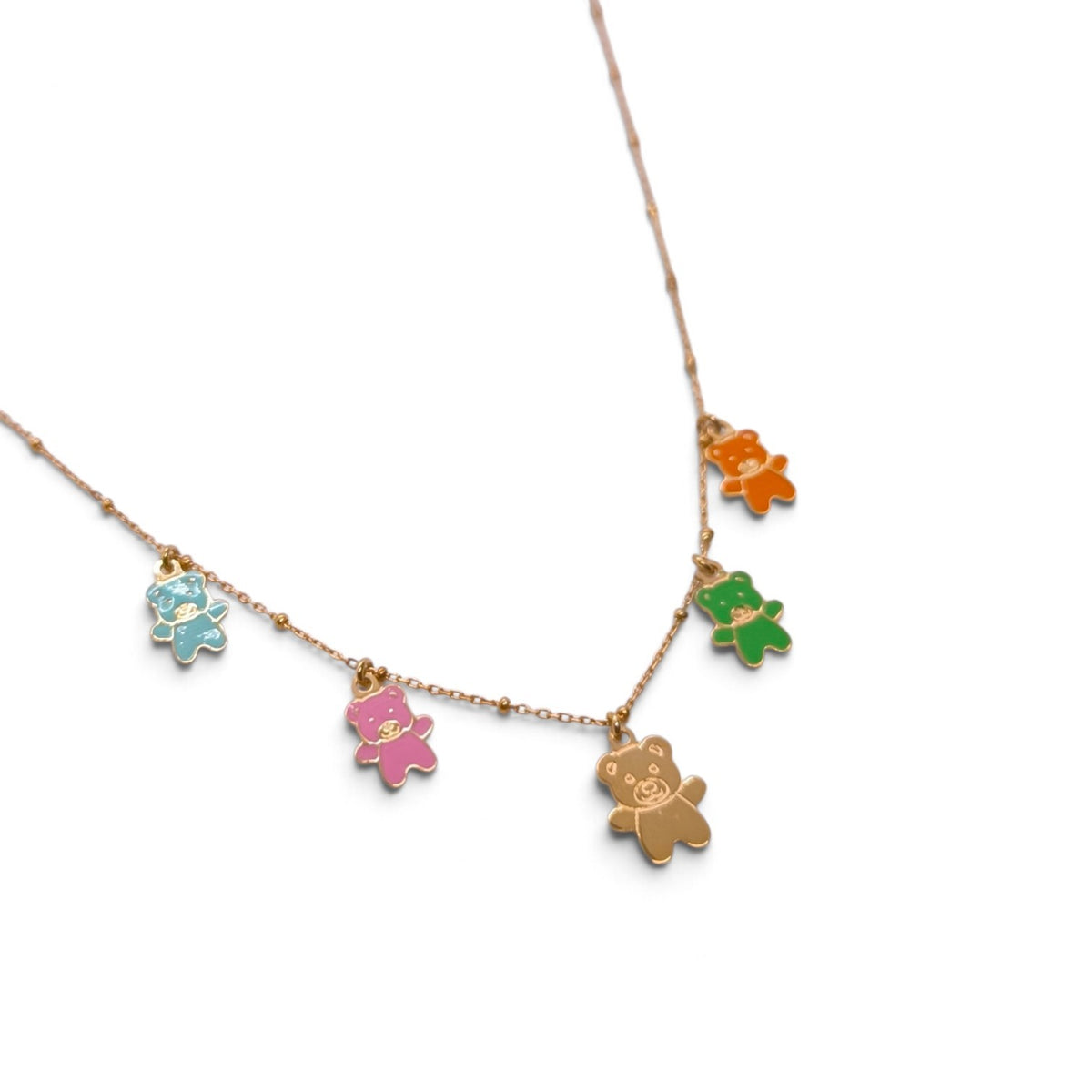 Girocollo in oro giallo 18kt con orsetti smaltati colorati - Gioielli Pavan