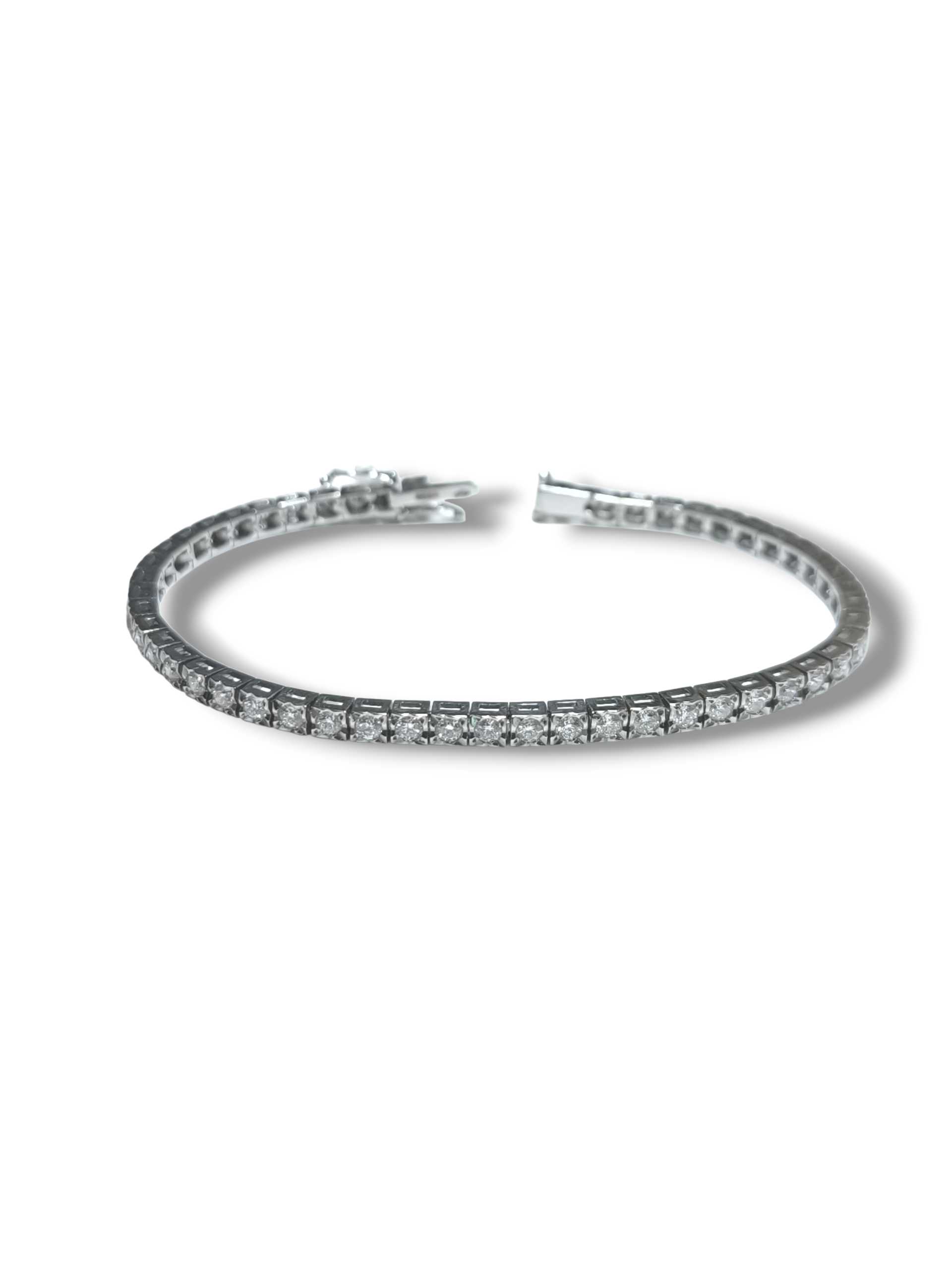 Bracciale Bracciale Tennis Oro Bianco 18k Diamanti 2.40ct - Gioielli Pavan
