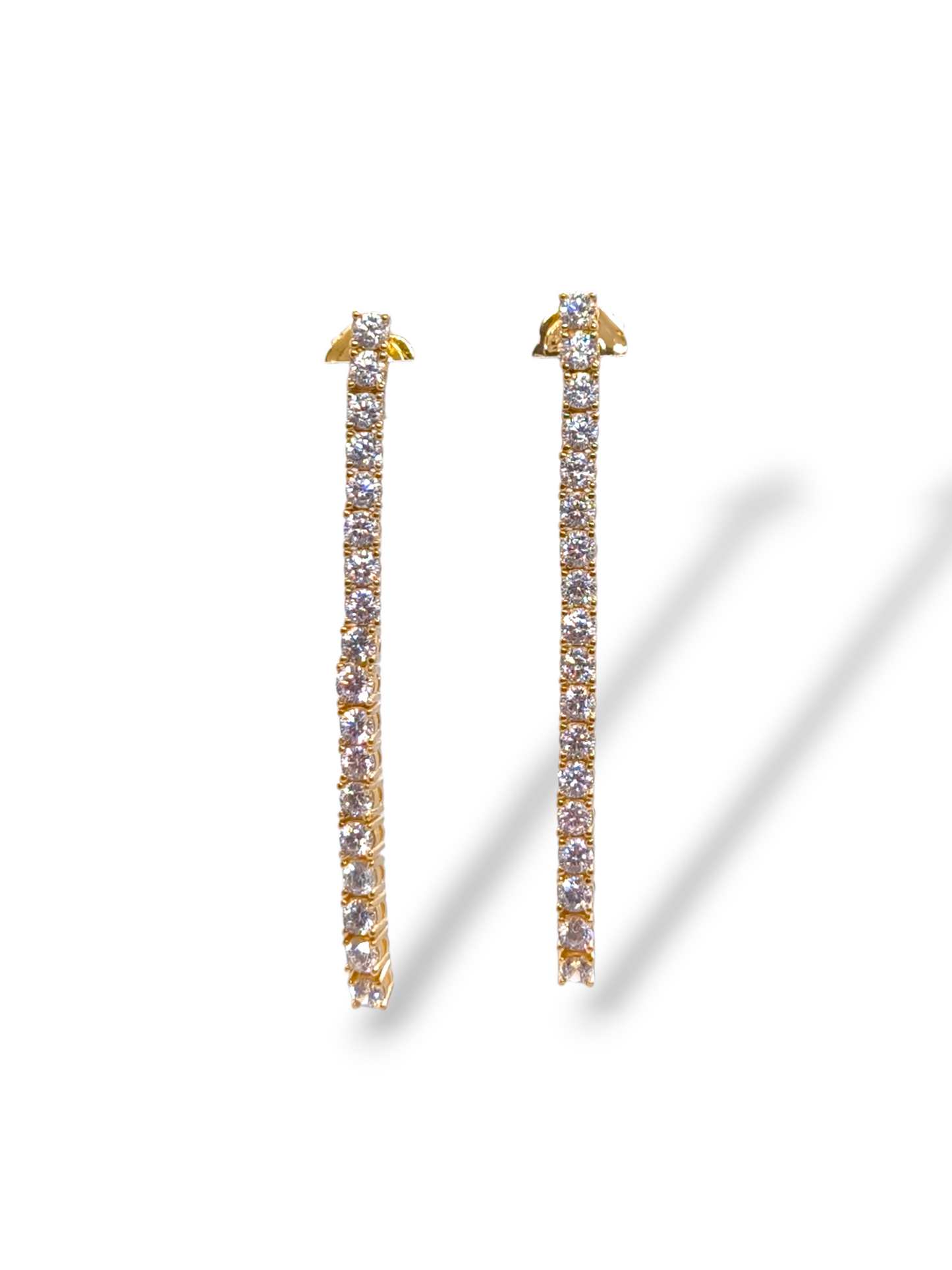 Orecchini Orecchini Tennis in Argento 925 Dorato con Zirconi - Gioielli Pavan