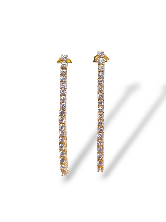 Orecchini Orecchini Tennis in Argento 925 Dorato con Zirconi - Gioielli Pavan