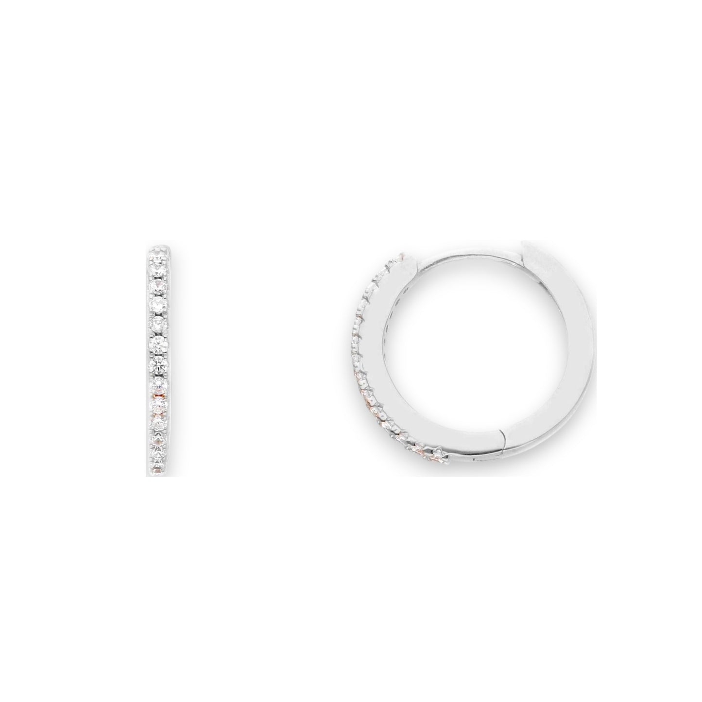 Orecchini Orecchini in argento a scattino con zirconi a pavé diam. 1,2 cm - Gioielli Pavan