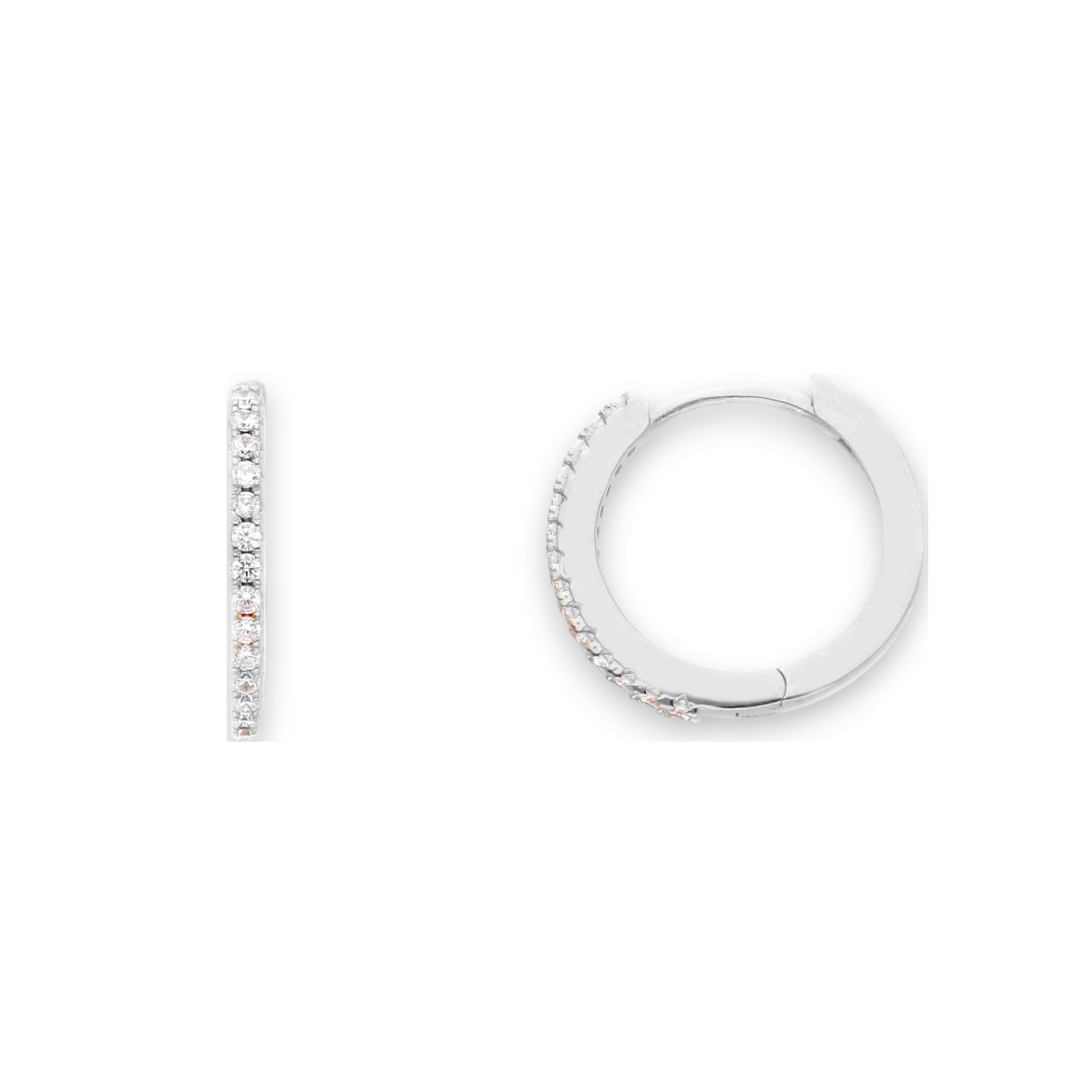 Orecchini Orecchini in argento a scattino con zirconi a pavé diam. 1,2 cm - Gioielli Pavan