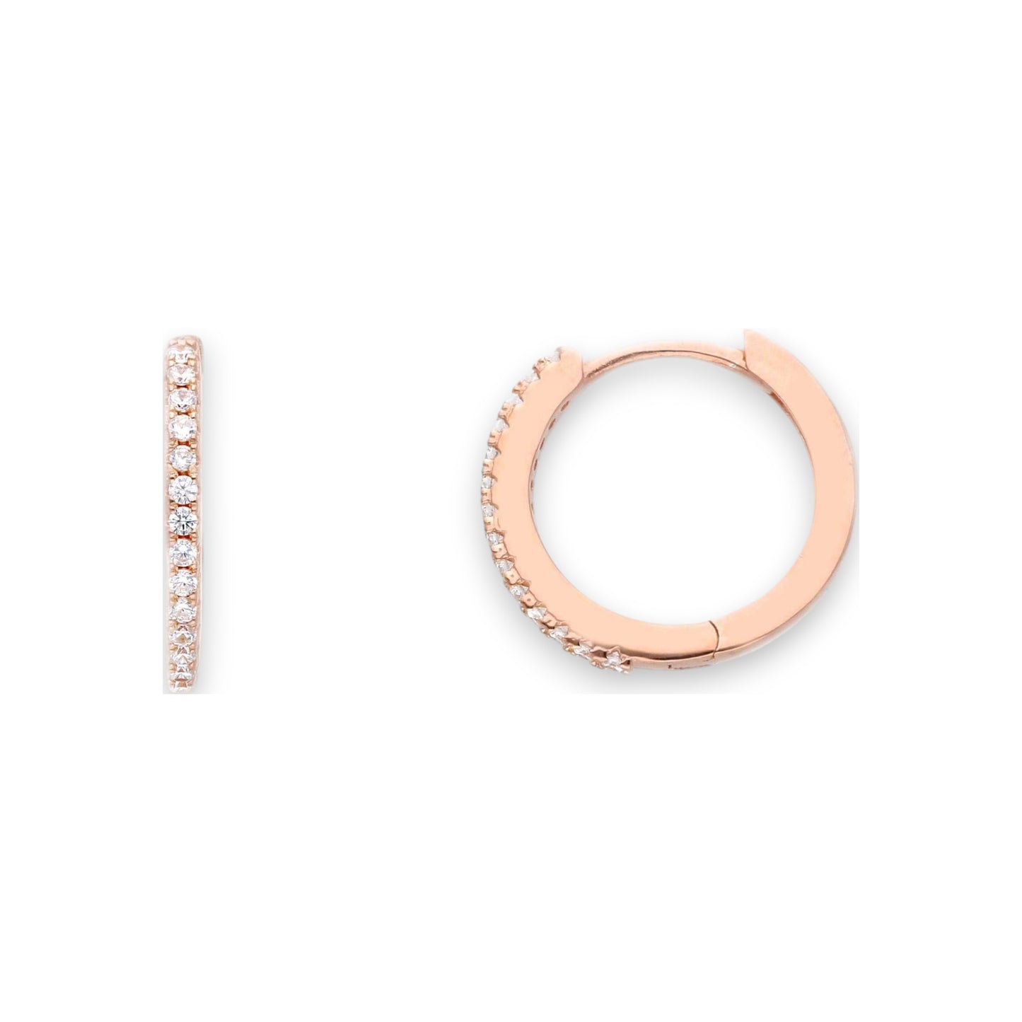 Orecchini Orecchini in argento a scattino con zirconi a pavé diam. 1,2 cm - Gioielli Pavan