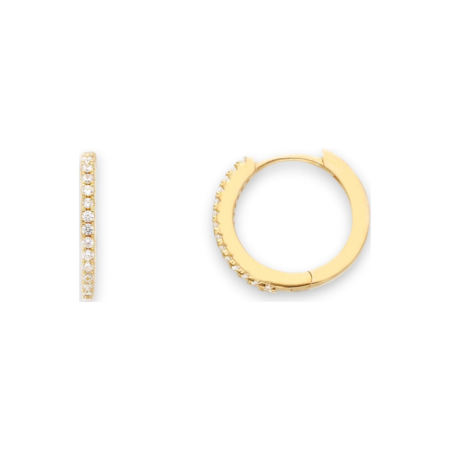 Orecchini Orecchini in argento a scattino con zirconi a pavé diam. 1,2 cm - Gioielli Pavan