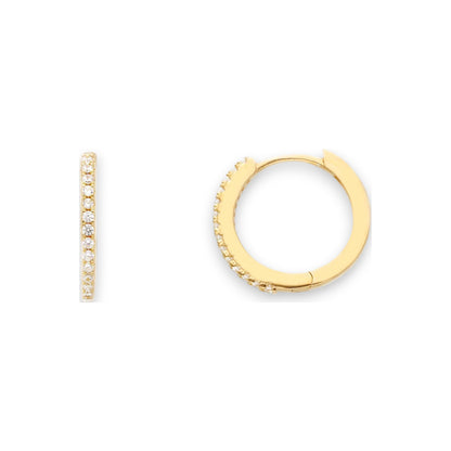 Orecchini Orecchini in argento a scattino con zirconi a pavé diam. 1,2 cm - Gioielli Pavan