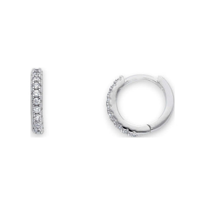 Orecchini Orecchini in argento a scattino con zirconi a pavé diam. 1 cm - Gioielli Pavan