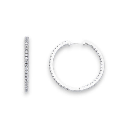 Orecchini Orecchini in argento a scattino con zirconi a pavé diam. 3 cm - Gioielli Pavan