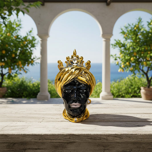 soprammobile Testa di Moro Maschile porta fiori porta fortuna - Gioielli Pavan