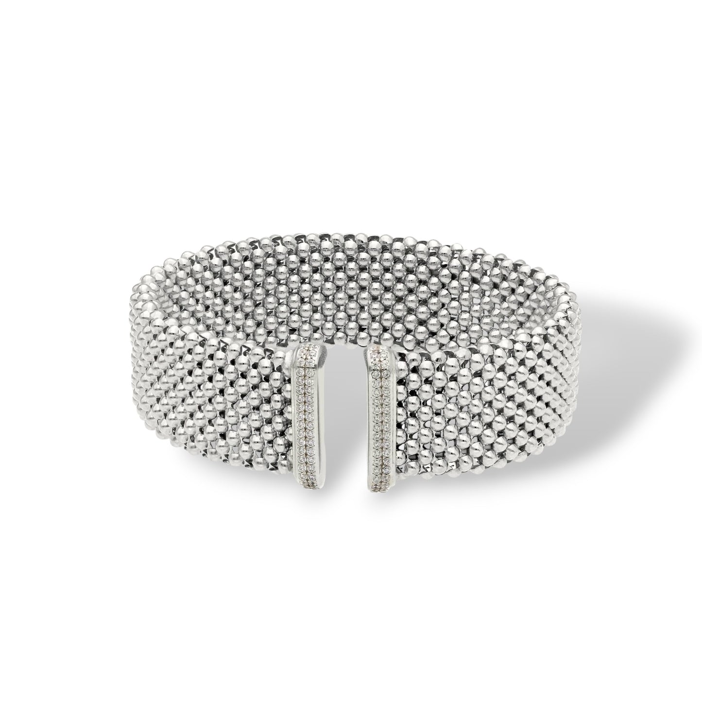 Bracciale Bracciale in argento a fascia aperto maglia a palline - Articolo con varianti - Gioielli Pavan