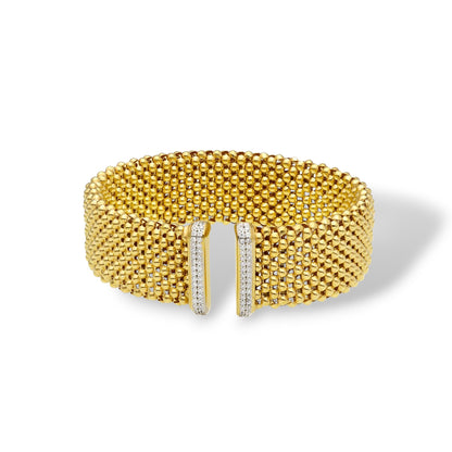 Bracciale Bracciale in argento a fascia aperto maglia a palline - Articolo con varianti - Gioielli Pavan