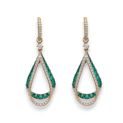 Orecchini Orecchini in oro con Diamanti e Smeraldi pendenti - Gioielli Pavan