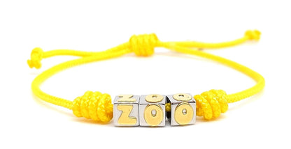 Dado Bracelet In Steel And ZOO Letters In Yellow Gold 