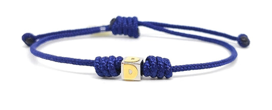 Dado Bracelet In Steel And Letter D In Yellow Gold