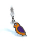 Silver Pendant - Parrot with diamond
