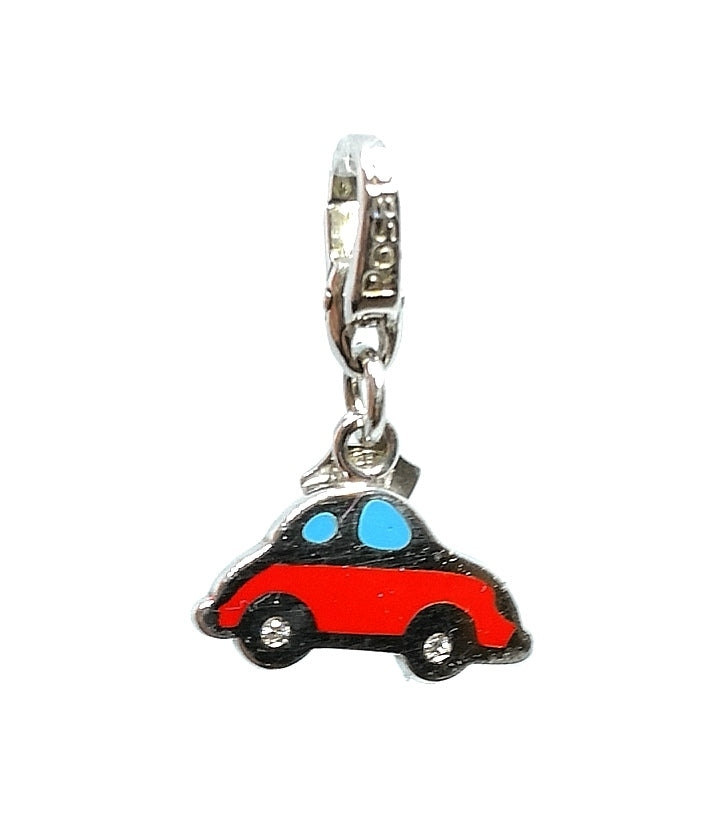 Silver Pendant - Toy car with diamond