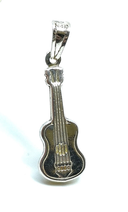 Silver Pendant - Guitar