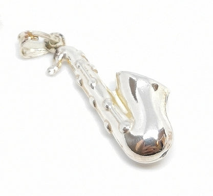 Silver Pendant - Saxophone