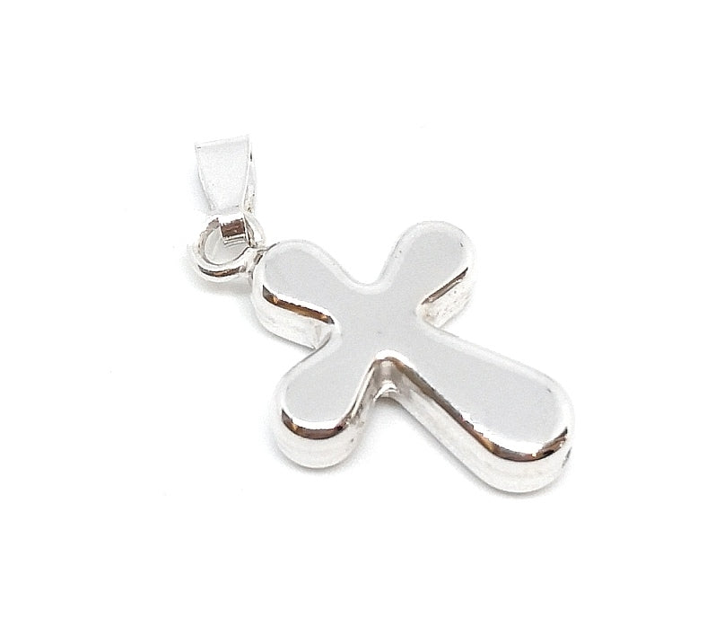 Silver Pendant - Hollow rounded cross
