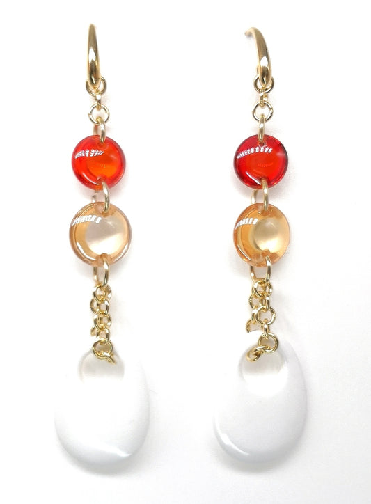 Silver earrings with agates