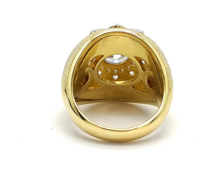 Golden silver ring with Zirconia solitaire