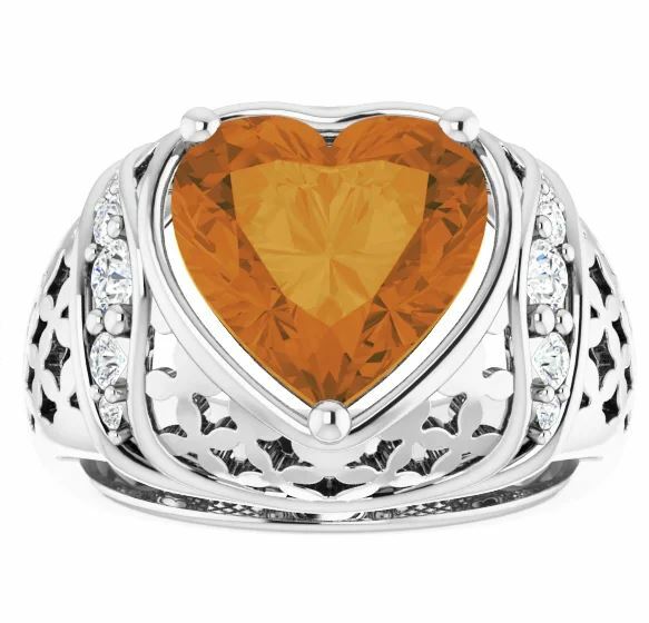 Pavan Jewelry - Natural heart citrine quartz