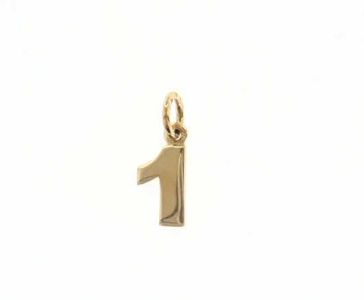 18kt gold number pendants