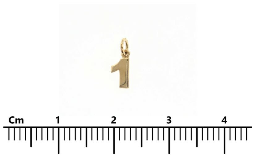 18kt gold number pendants