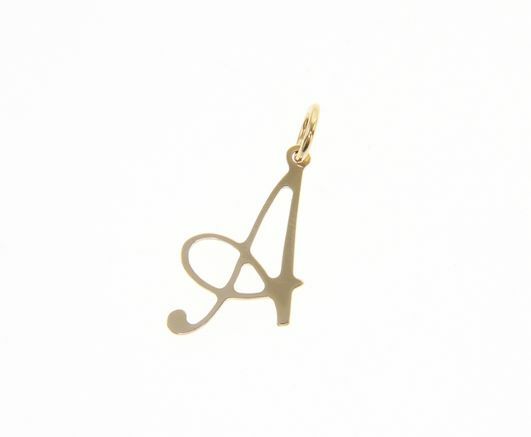 18kt gold letter pendants