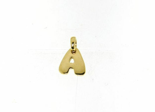 Small block gold letter pendant