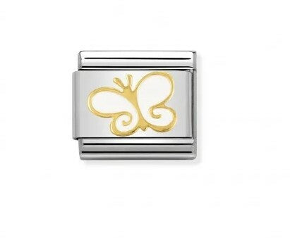 NominatioN - LINK COMPOSABLE CLASSIC WHITE BUTTERFLY IN ENAMEL