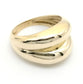 Yellow gold scaled festoon band ring