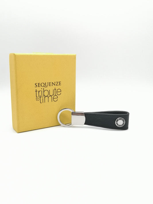 Sequenze key holder in black leather
