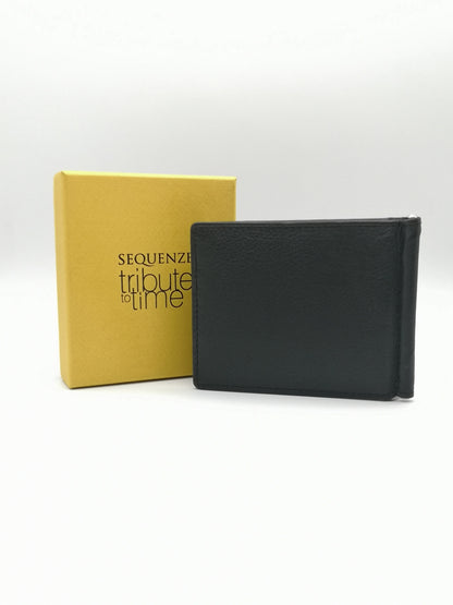 Sequenze wallet in black leather