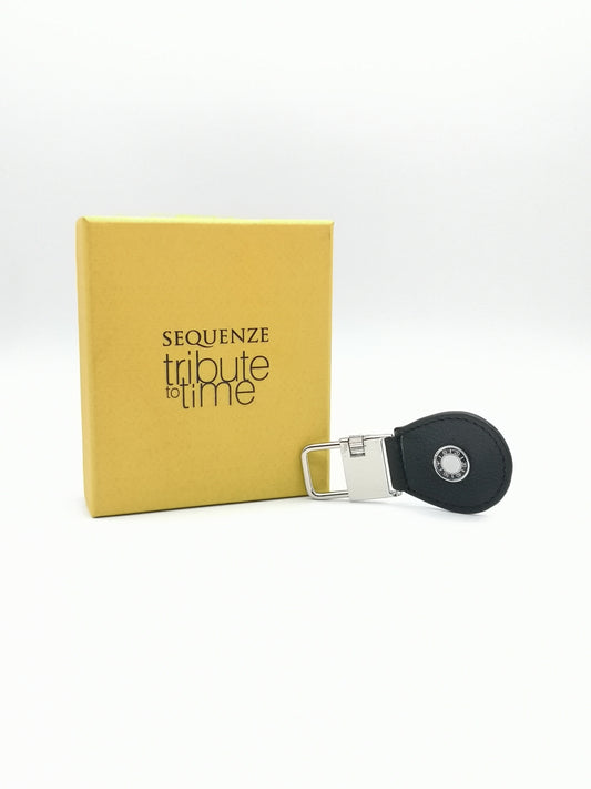 Sequenze key holder in black leather
