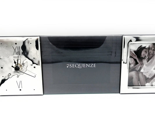 Multi-shot photo frame with Sequenze office clock