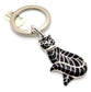 Steel and silver cat key ring