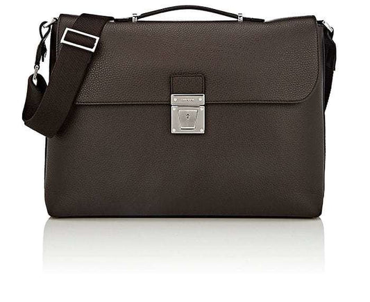 Serapian slim briefcase with lock evolution khaki