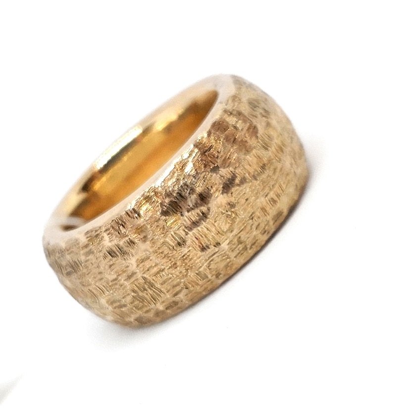 Hammered silver faith ring