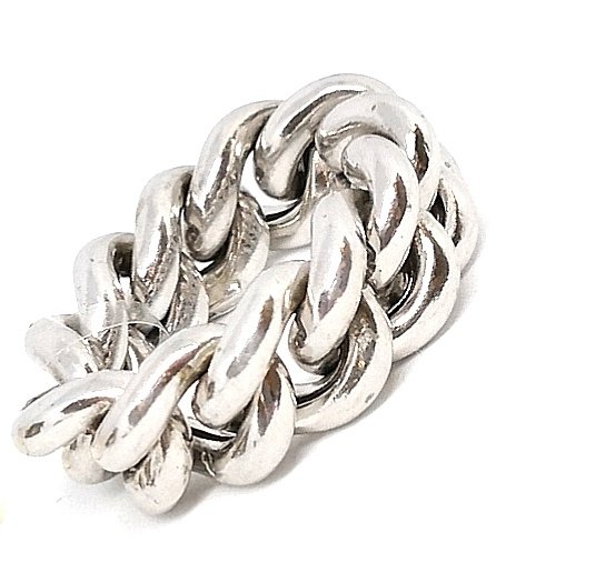 Groumette mesh silver ring