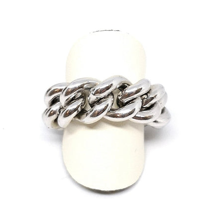 Groumette mesh silver ring