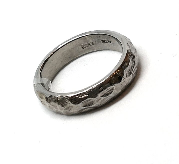 Burnished silver ring 